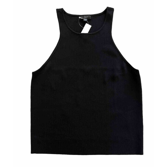 J. Crew Tops - NWT J Crew Supersculpt Racerback Sweater Tank BL107 Black Top Womens‎ Size XXL